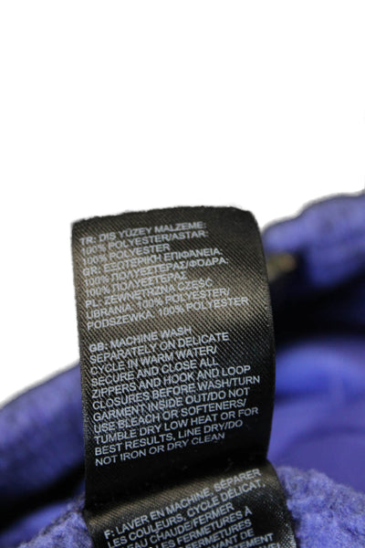 The North Face Womens High Neck Pocketed Full Zippered Sweatshirt Purple Size M