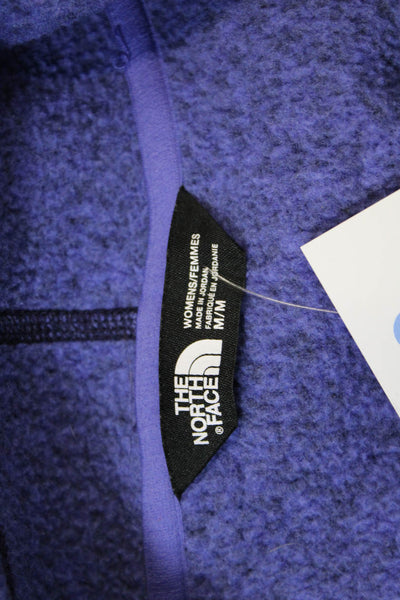 The North Face Womens High Neck Pocketed Full Zippered Sweatshirt Purple Size M