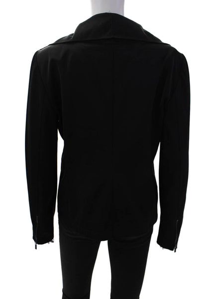 Armani Collezioni Womens Full Zipper Mock Neck Light Jacket Black Size 8