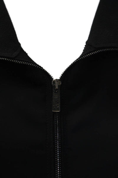 Armani Collezioni Womens Full Zipper Mock Neck Light Jacket Black Size 8