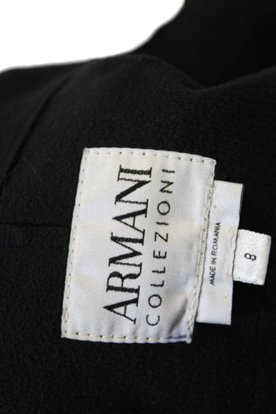 Armani Collezioni Womens Full Zipper Mock Neck Light Jacket Black Size 8