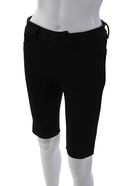 J Brand Womens Zip Up Mid Rise Bermuda Shorts Jet Black Size 27