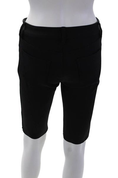 J Brand Womens Zip Up Mid Rise Bermuda Shorts Jet Black Size 27