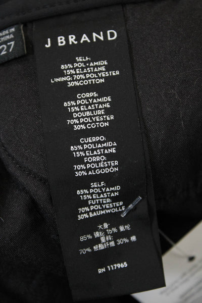 J Brand Womens Zip Up Mid Rise Bermuda Shorts Jet Black Size 27