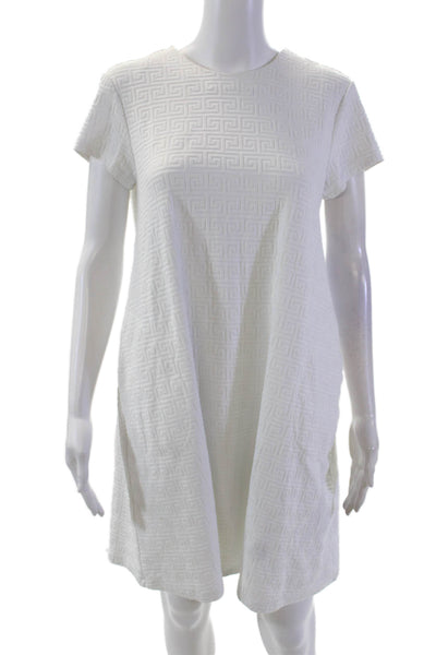 J. Mclaughlin Women's Short Sleeves Pocket Mini A-Line Mini Dress White Size M