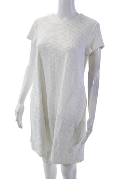 J. Mclaughlin Women's Short Sleeves Pocket Mini A-Line Mini Dress White Size M