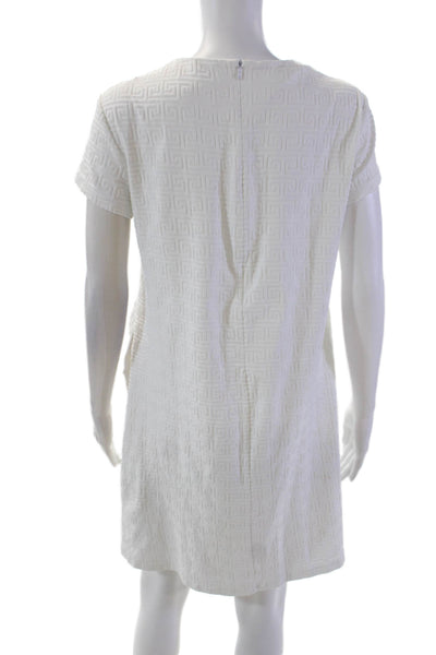 J. Mclaughlin Women's Short Sleeves Pocket Mini A-Line Mini Dress White Size M