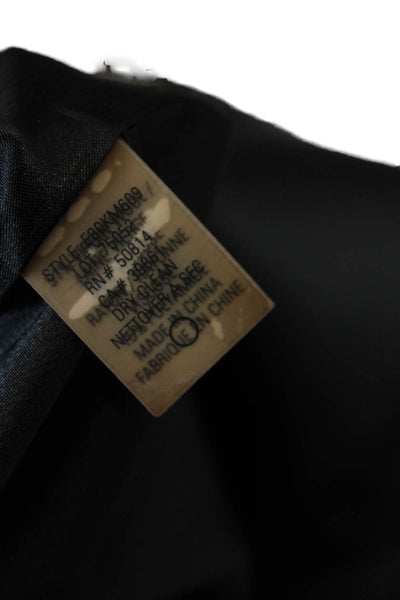 Elie Tahari Women's Round Neck Ruffle Sleeveless Mini Workwear Dress Gray Size M