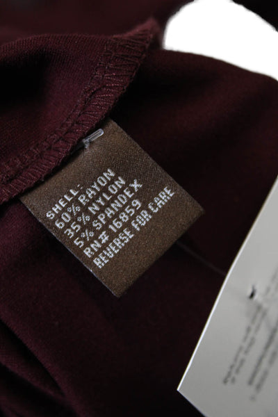 J. Mclaughlin Women's 3/4 Sleeves Round Neck Key Hole Mini Dress Burgundy Size M