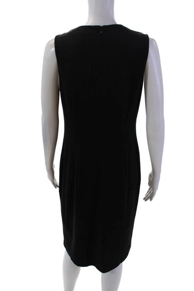 J. Mclaughlin V-Neck Sleeveless Faux Suede Mini Shift Dress Black Size M