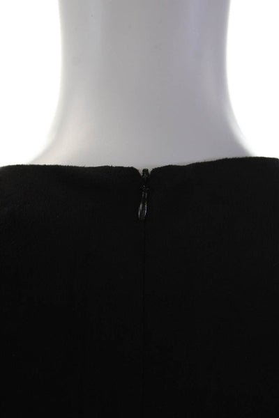 J. Mclaughlin V-Neck Sleeveless Faux Suede Mini Shift Dress Black Size M