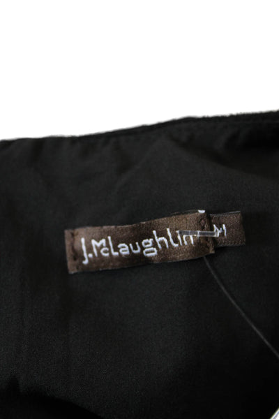 J. Mclaughlin V-Neck Sleeveless Faux Suede Mini Shift Dress Black Size M