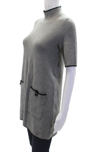 Maeve Anthropologie Womens Cotton Short Sleeve V-neck Knit Sweater Gray Size S