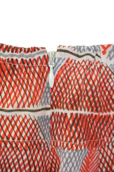 Broadway & Broome Womens Silk Abstract Pleated Mid-Rise SHorts Orange Size 0