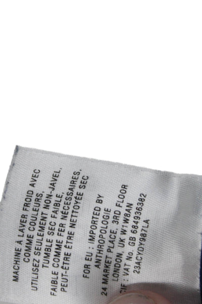 HD In Paris Womens Cotton Striped Round Neck Short Sleeve Dress Blue Size 4