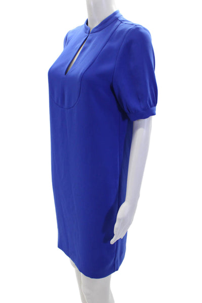 J Crew Womens V-Neck Short Sleeve Pullover Mid-Calf Dress Blue Size 00