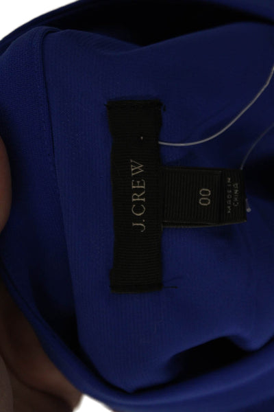 J Crew Womens V-Neck Short Sleeve Pullover Mid-Calf Dress Blue Size 00