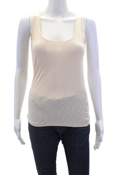 Nation Ltd by Jen Menchaca Womens Pima Cotton Racerback Tank Top Beige Size S