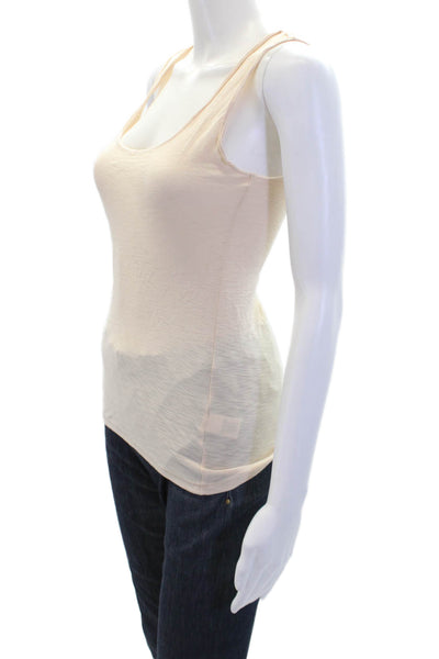 Nation Ltd by Jen Menchaca Womens Pima Cotton Racerback Tank Top Beige Size S