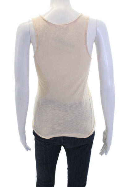 Nation Ltd by Jen Menchaca Womens Pima Cotton Racerback Tank Top Beige Size S