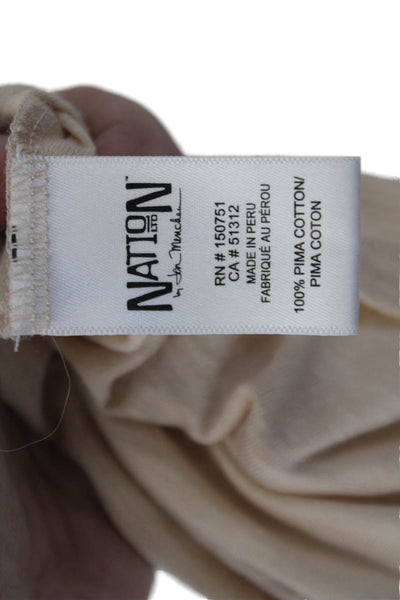 Nation Ltd by Jen Menchaca Womens Pima Cotton Racerback Tank Top Beige Size S