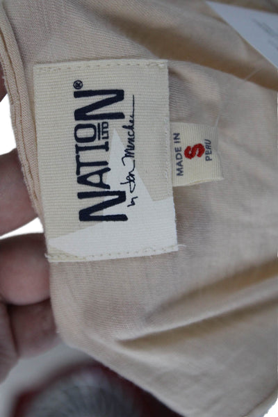 Nation Ltd by Jen Menchaca Womens Pima Cotton Racerback Tank Top Beige Size S