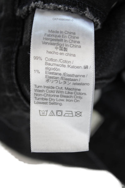 Madewell Womens Cotton High Waisted Buttoned Straight Leg Black Size 25