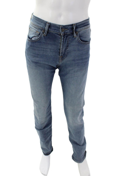 7 For All Mankind Mens Medium Wash Straight Leg Denim Jeans Blue Size 28