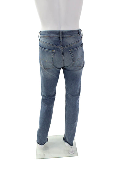 7 For All Mankind Mens Medium Wash Straight Leg Denim Jeans Blue Size 28