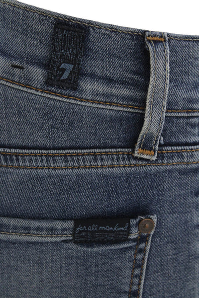 7 For All Mankind Mens Medium Wash Straight Leg Denim Jeans Blue Size 28