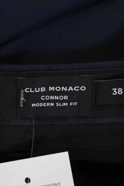 Club Monaco Mens Cotton Connor Modern Fit Straight Leg Pants Navy Blue Size 38