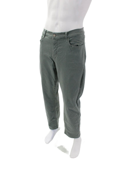 7 For All Mankind Mens Flat Front Luxe Sport Select Slimmy Pants Green Size 38