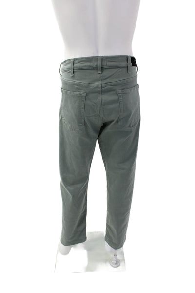7 For All Mankind Mens Flat Front Luxe Sport Select Slimmy Pants Green Size 38