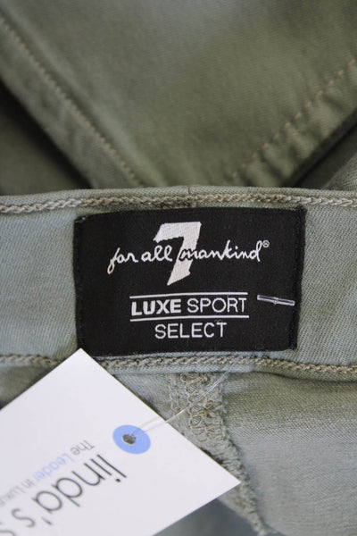 7 For All Mankind Mens Flat Front Luxe Sport Select Slimmy Pants Green Size 38