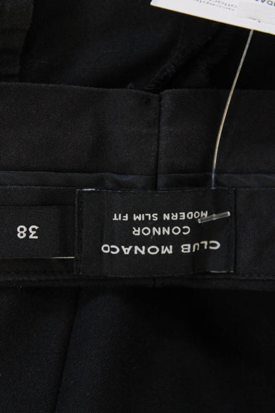 Club Monaco Mens Cotton Flat Front Straight Leg Dress Pants Navy Blue Size 38