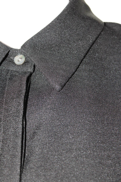 Estelle & Finn Women's Long Sleeves Collared Button Down Shirt Black Size XS