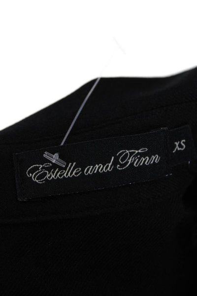 Estelle & Finn Women's Long Sleeves Collared Button Down Shirt Black Size XS