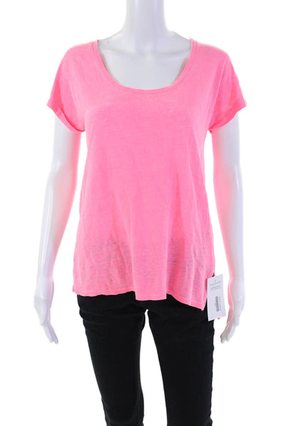 Lilly Pulitzer Women's Scoop Neck Short Sleeves Basic T-Shirt Pink Size S