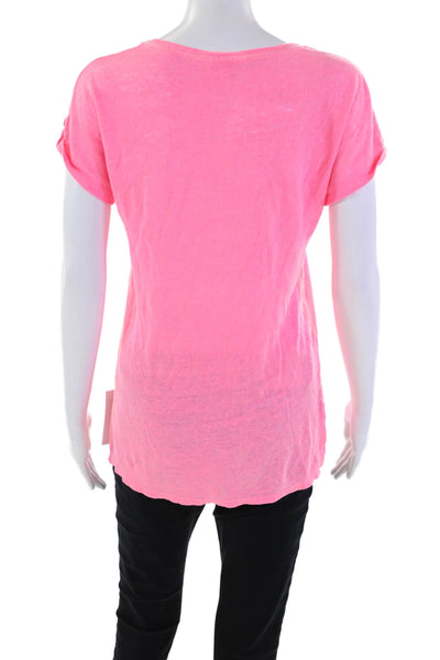 Lilly Pulitzer Women's Scoop Neck Short Sleeves Basic T-Shirt Pink Size S