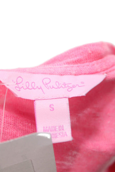 Lilly Pulitzer Women's Scoop Neck Short Sleeves Basic T-Shirt Pink Size S