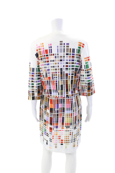 Aventures des Toiles Womens Cotton Geometric Dress + Blazer Set White Size 44