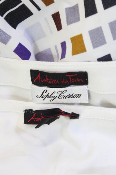 Aventures des Toiles Womens Cotton Geometric Dress + Blazer Set White Size 44