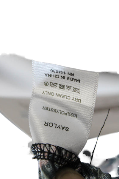 Saylor Womens Floral Ribbed Long Sleeve One SHoulder Blouse Top Black Size S