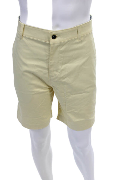 Nike Men's Flat Front Pockets Button Closure Dress Shorts Yellow Size 34