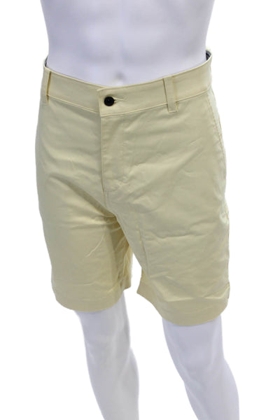 Nike Men's Flat Front Pockets Button Closure Dress Shorts Yellow Size 34