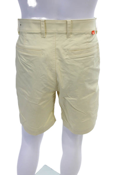 Nike Men's Flat Front Pockets Button Closure Dress Shorts Yellow Size 34