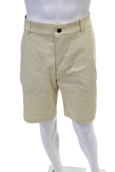 Nike Men's Flat Front Polka Dot Pockets Dress Shorts Yellow Size 34
