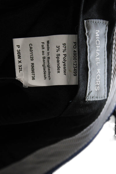 Michael Kors Womens Mid Rise Light Weight Straight Leg Dress Pants Blue Size 36