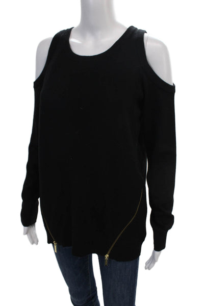Michael Michael Kors Womens Shoulder Cut Out Detail Sweater Black Size M