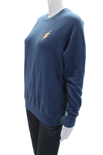 Spiritual Gangster Womens Cotton Crew Neck Pullover Sweatshirt Top Blue Size XS